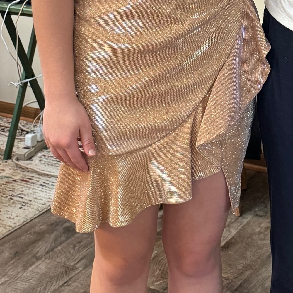 Fun & maybe flirty Gold Shimmer dress